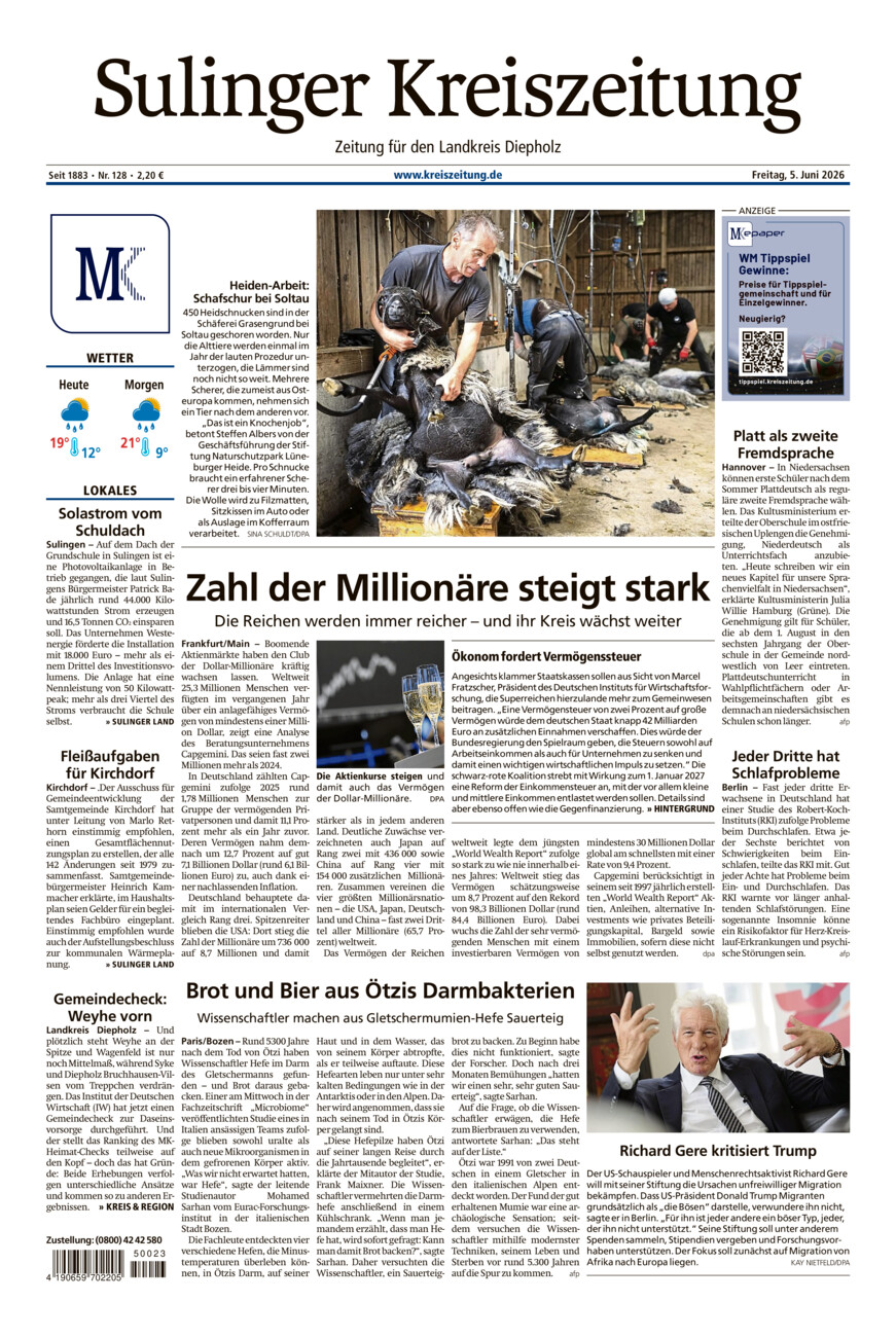 Sulinger Kreiszeitung vom Freitag, 05.06.2026