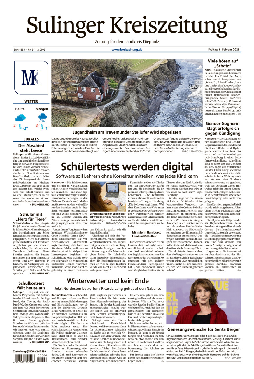 Sulinger Kreiszeitung vom Freitag, 06.02.2026