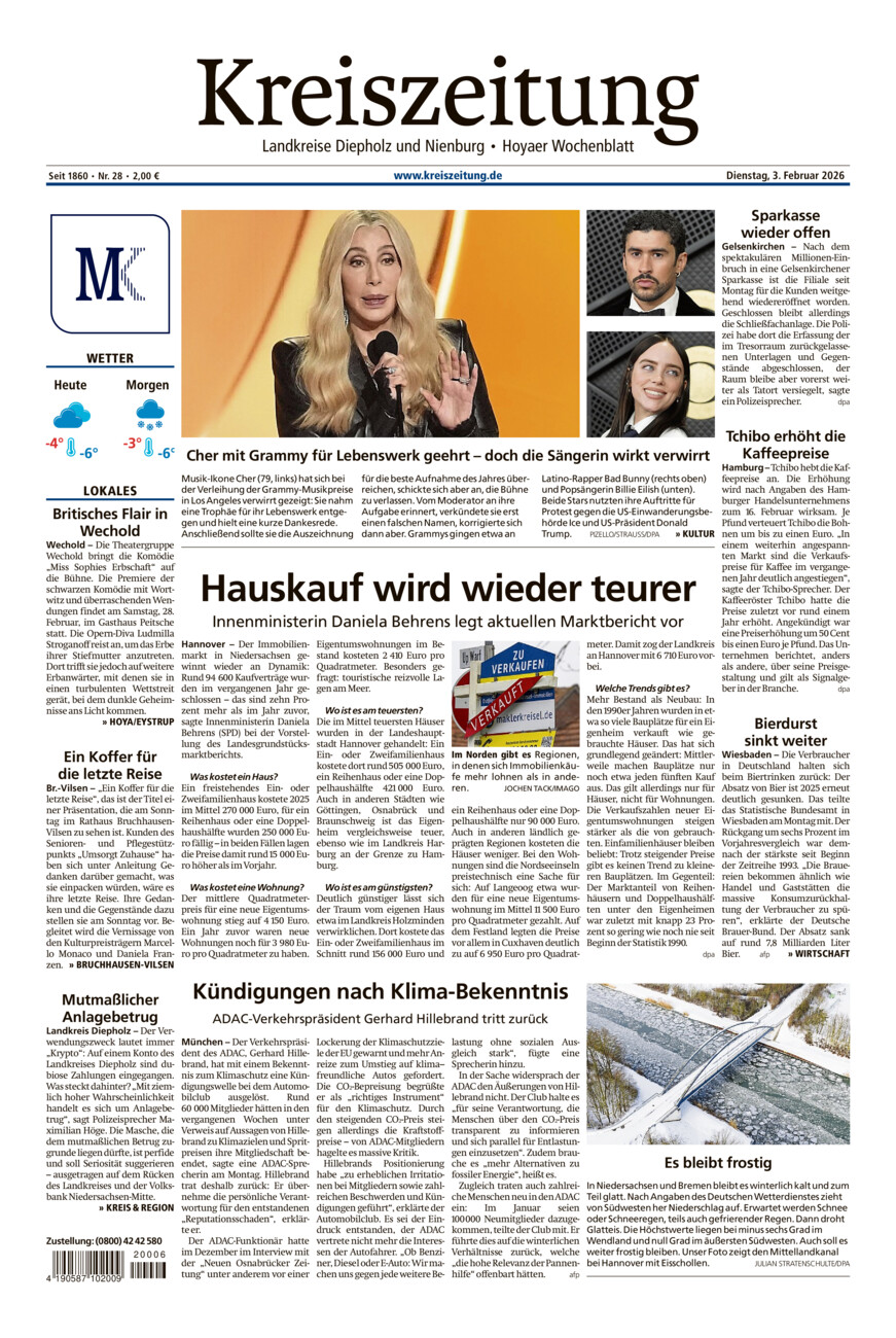 Kreiszeitung Bruchh.-Vilsen/Hoya vom Dienstag, 03.02.2026