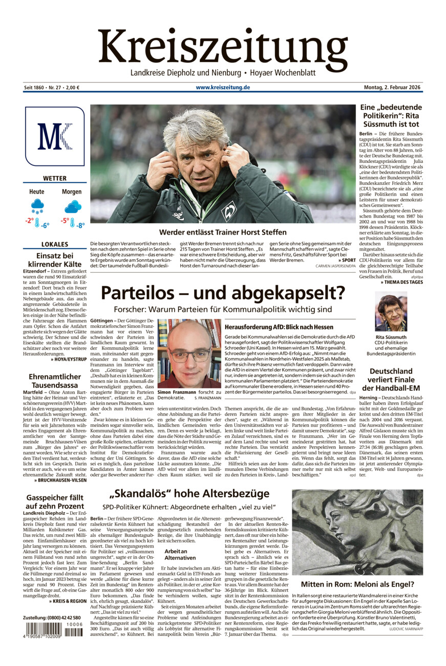 Kreiszeitung Bruchh.-Vilsen/Hoya vom Montag, 02.02.2026