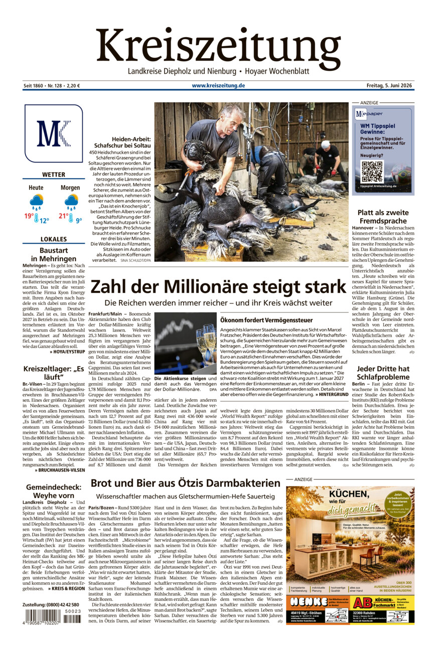 Kreiszeitung Bruchh.-Vilsen/Hoya vom Freitag, 05.06.2026