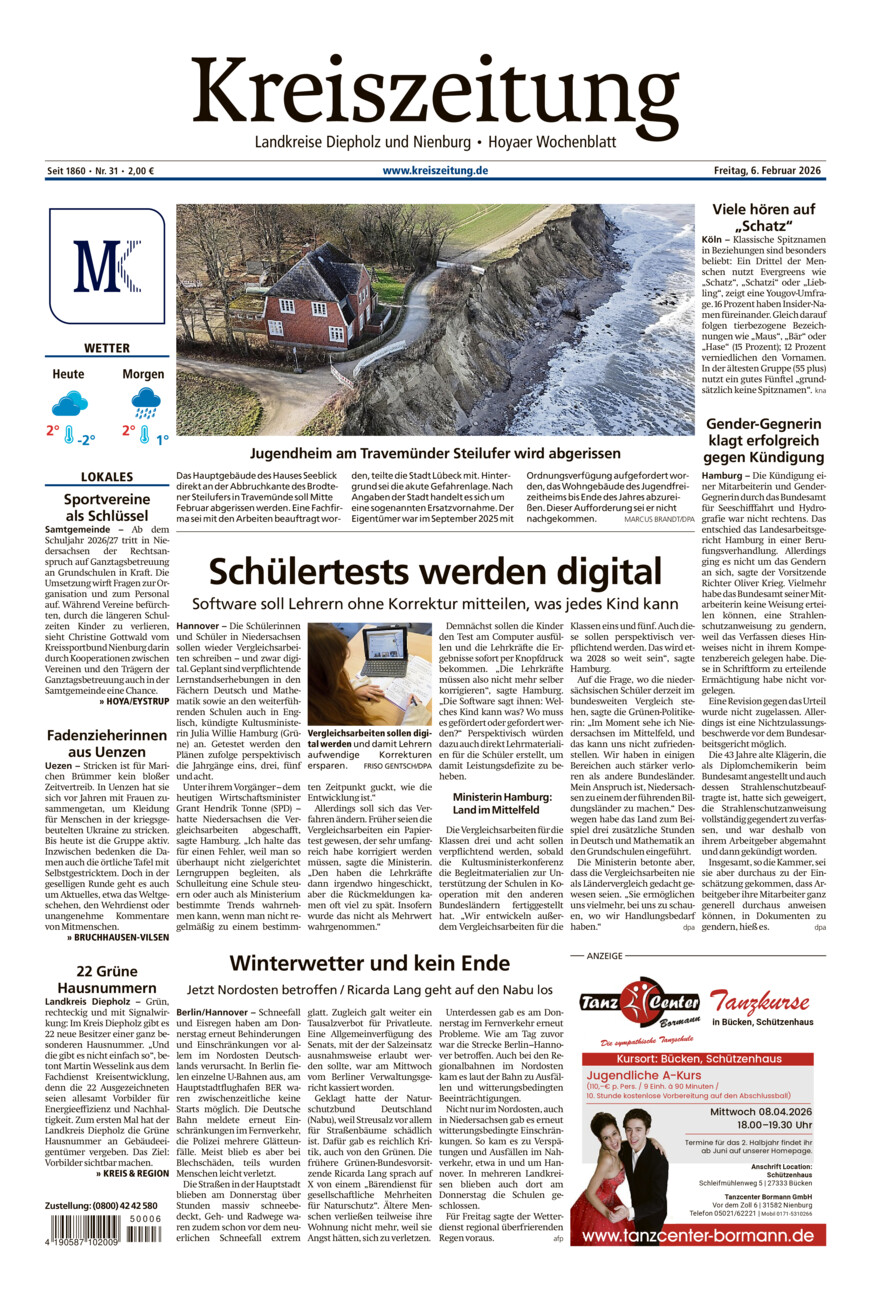 Kreiszeitung Bruchh.-Vilsen/Hoya vom Freitag, 06.02.2026