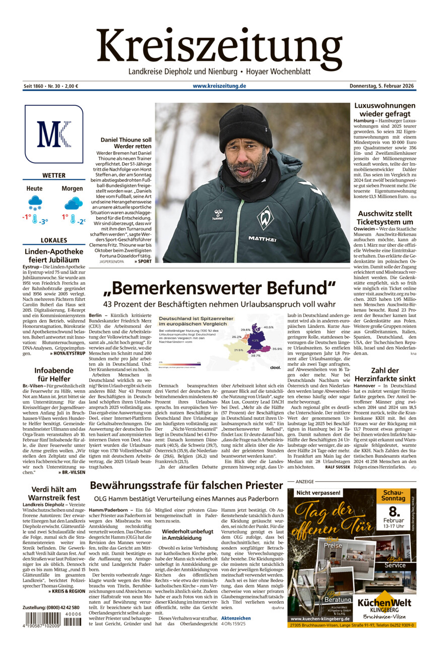Kreiszeitung Bruchh.-Vilsen/Hoya vom Donnerstag, 05.02.2026