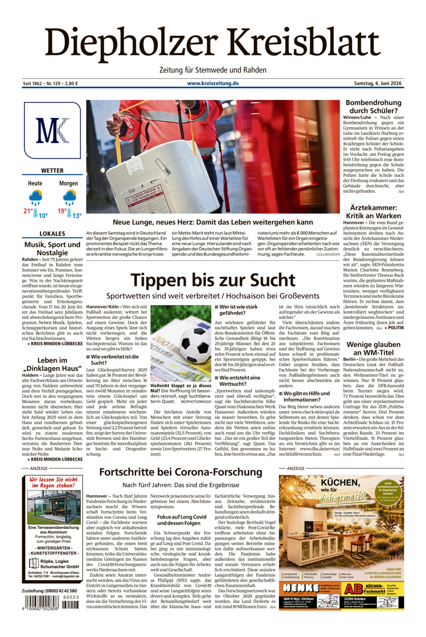 Diepholzer Kreisblatt Stemwede/Rahden vom Samstag, 06.06.2026