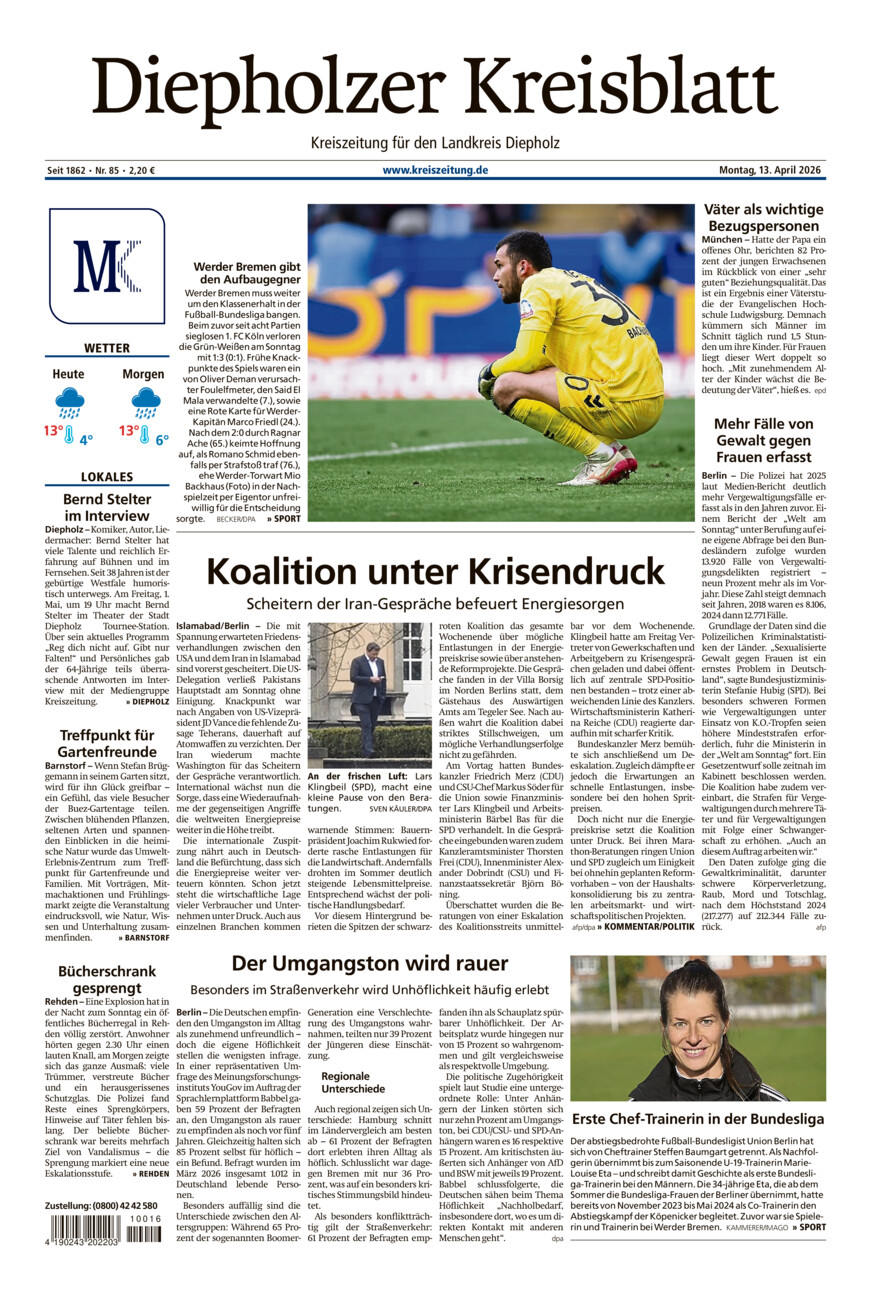 Diepholzer Kreisblatt vom Montag, 13.04.2026