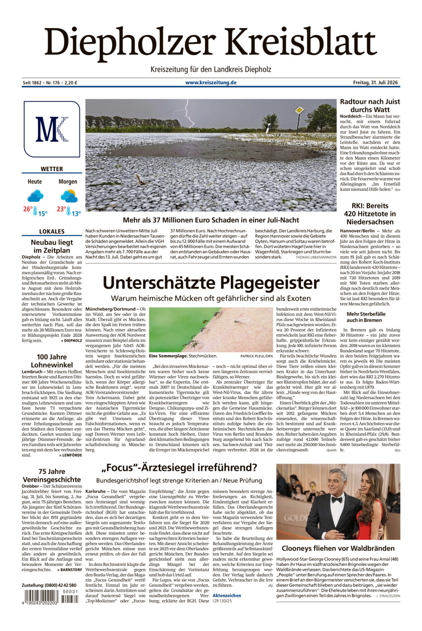Diepholzer Kreisblatt vom Freitag, 31.07.2026