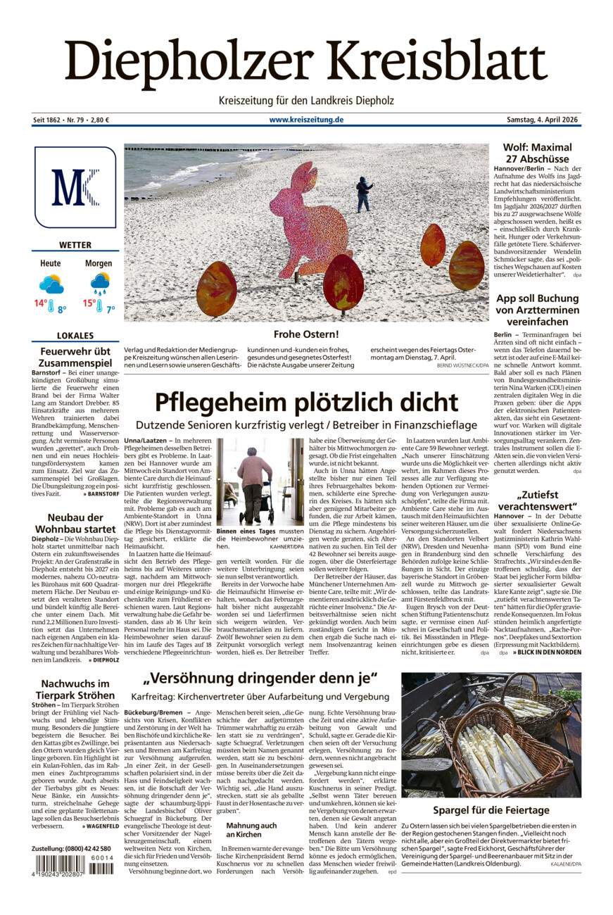 Diepholzer Kreisblatt vom Samstag, 04.04.2026