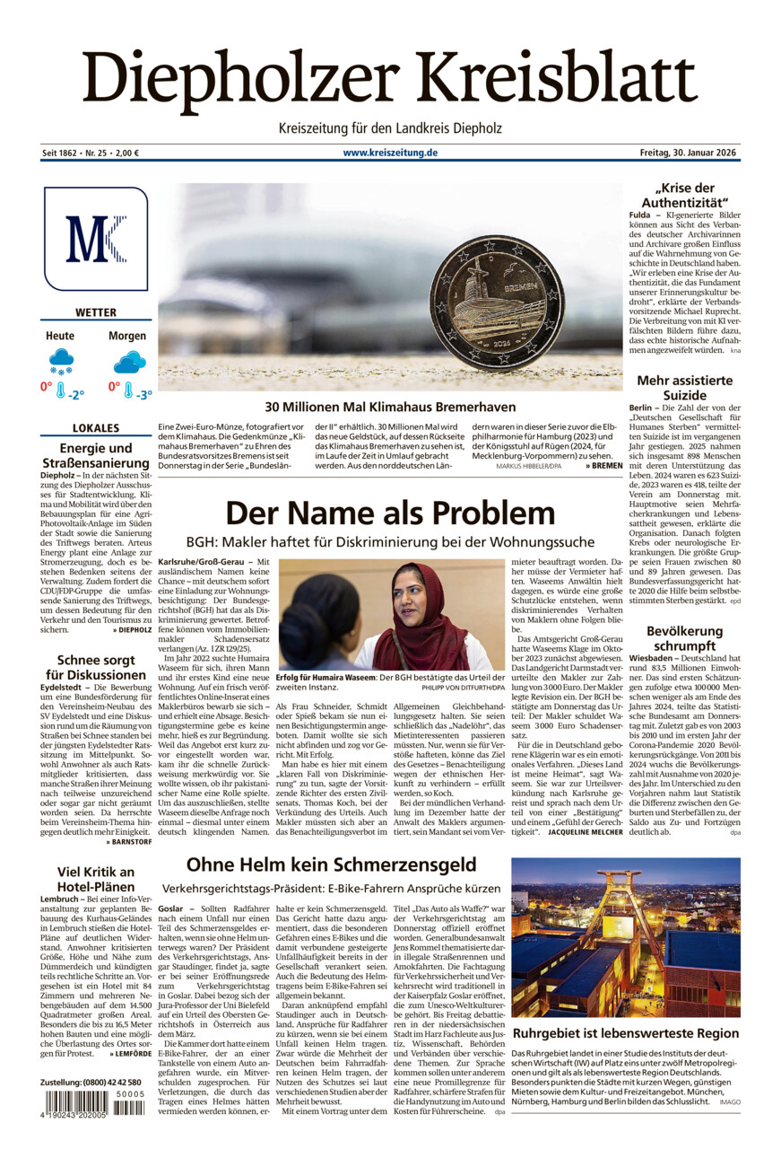 Diepholzer Kreisblatt vom Freitag, 30.01.2026