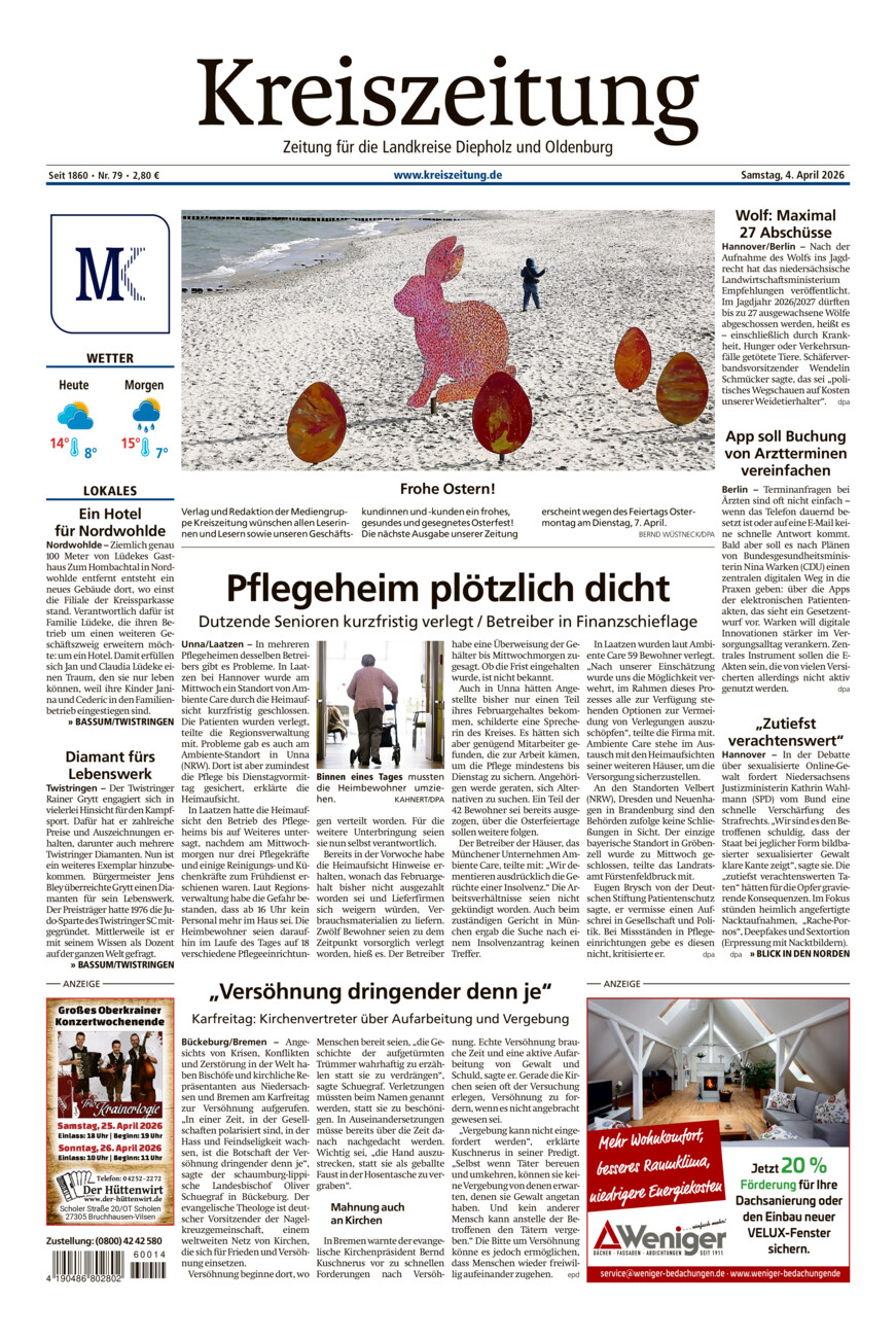 Kreiszeitung Bassum/Twistringen vom Samstag, 04.04.2026