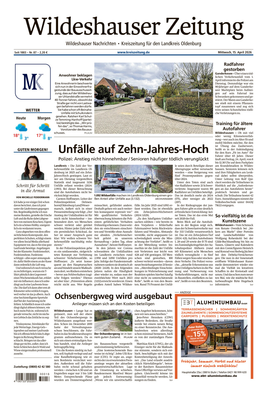 Wildeshauser Zeitung vom Mittwoch, 15.04.2026