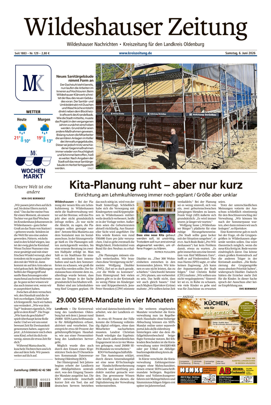 Wildeshauser Zeitung vom Samstag, 06.06.2026
