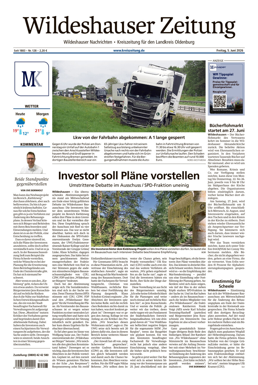 Wildeshauser Zeitung vom Freitag, 05.06.2026