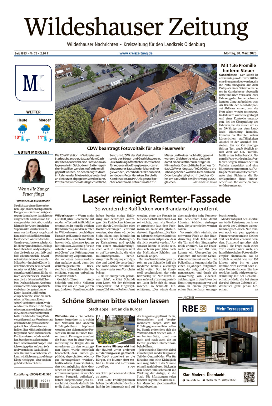 Wildeshauser Zeitung vom Montag, 30.03.2026