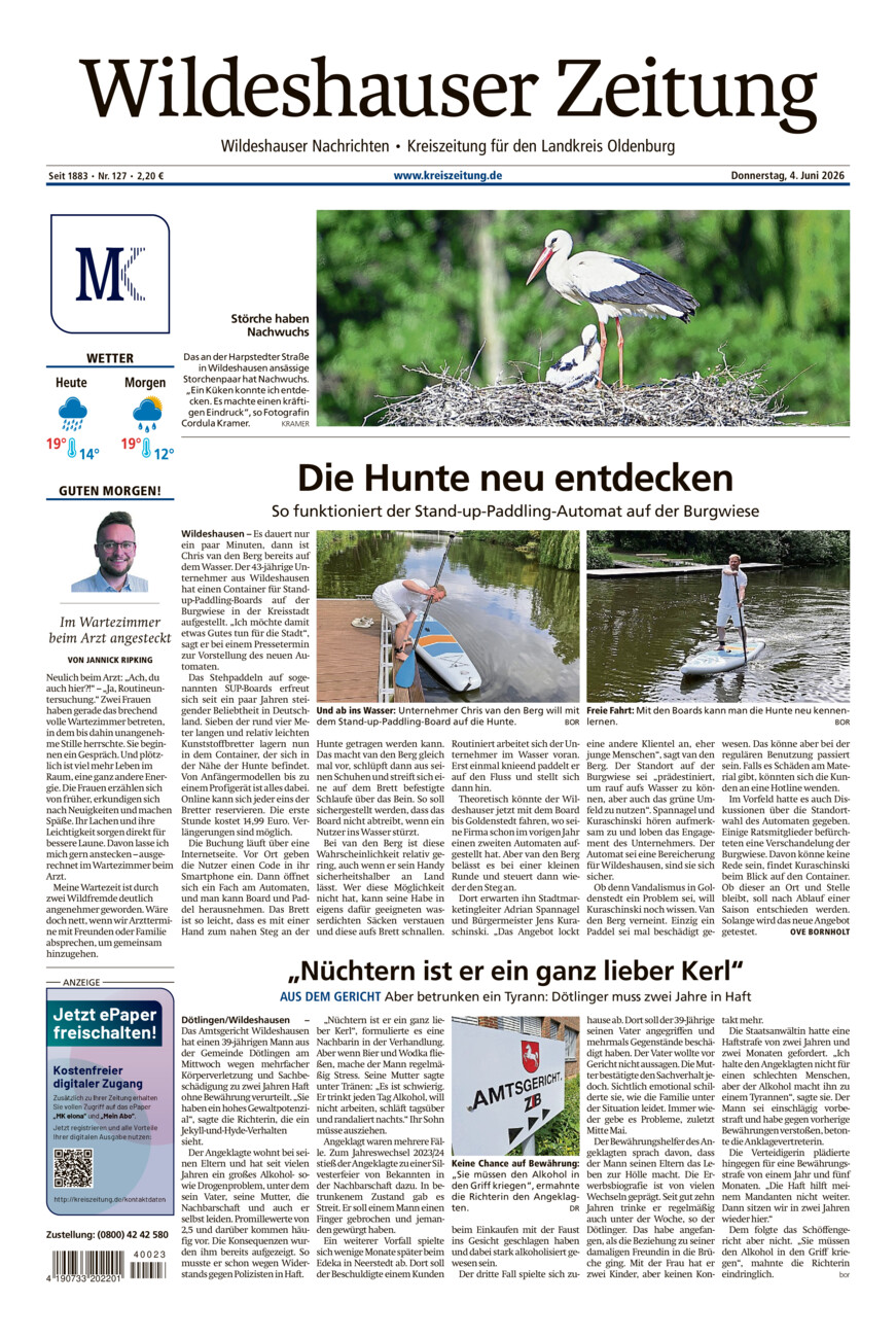 Wildeshauser Zeitung vom Donnerstag, 04.06.2026