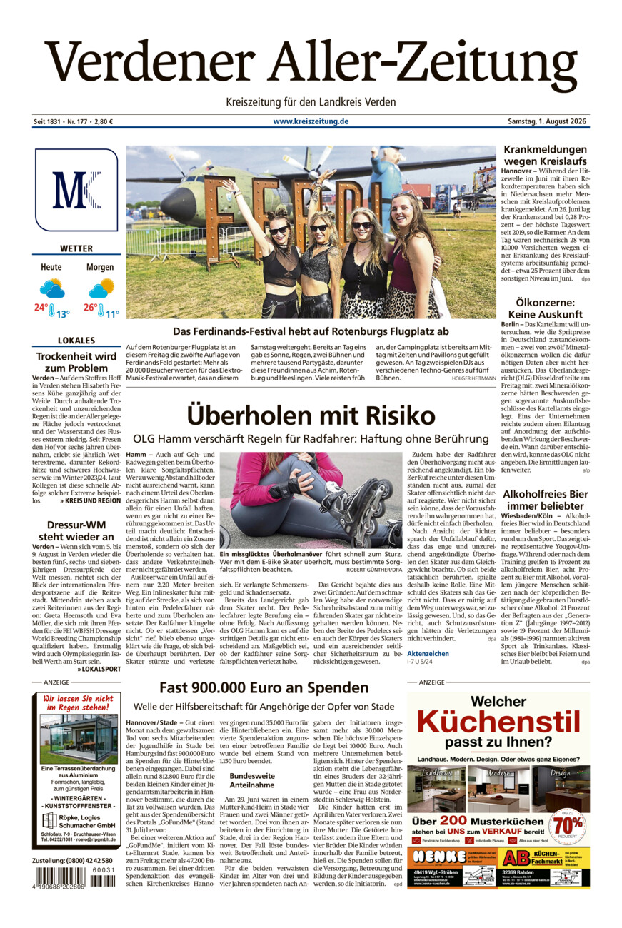 Verdener Aller-Zeitung vom Samstag, 01.08.2026