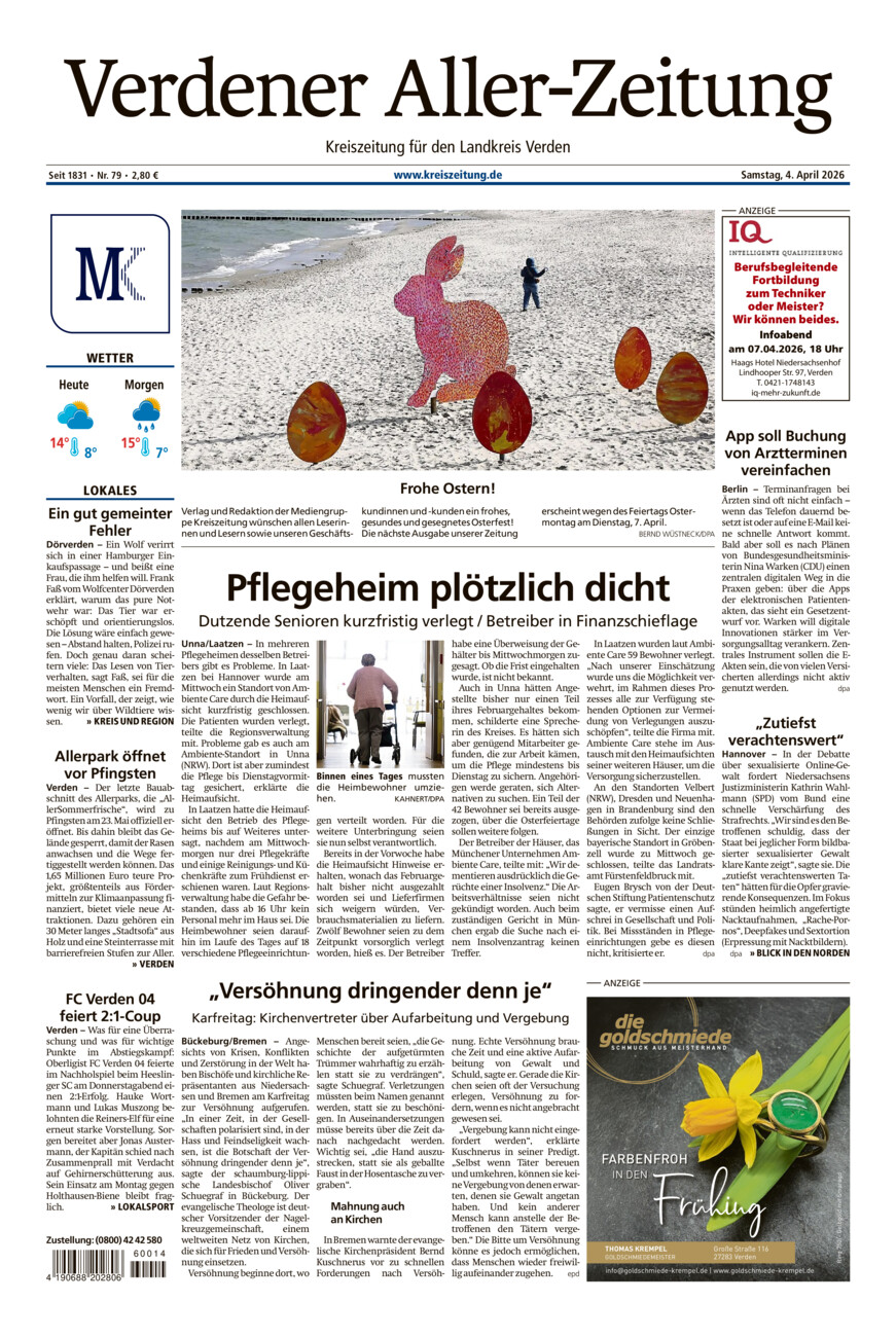 Verdener Aller-Zeitung vom Samstag, 04.04.2026