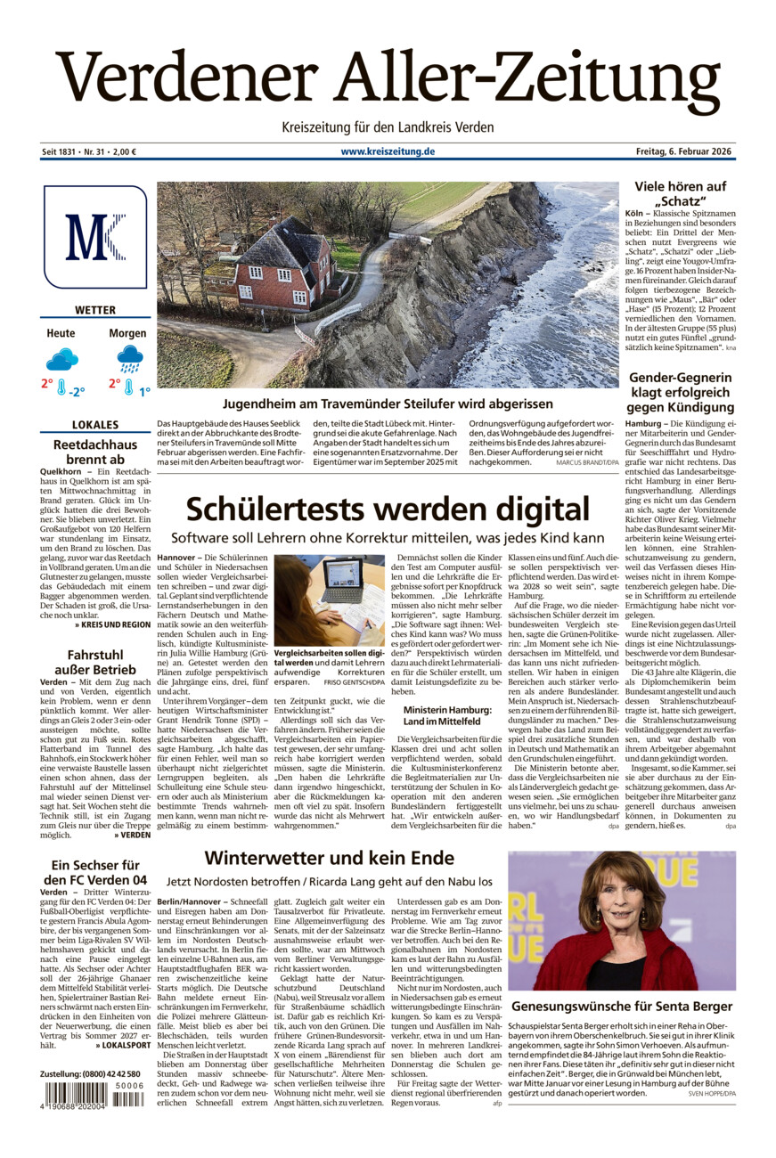 Verdener Aller-Zeitung vom Freitag, 06.02.2026