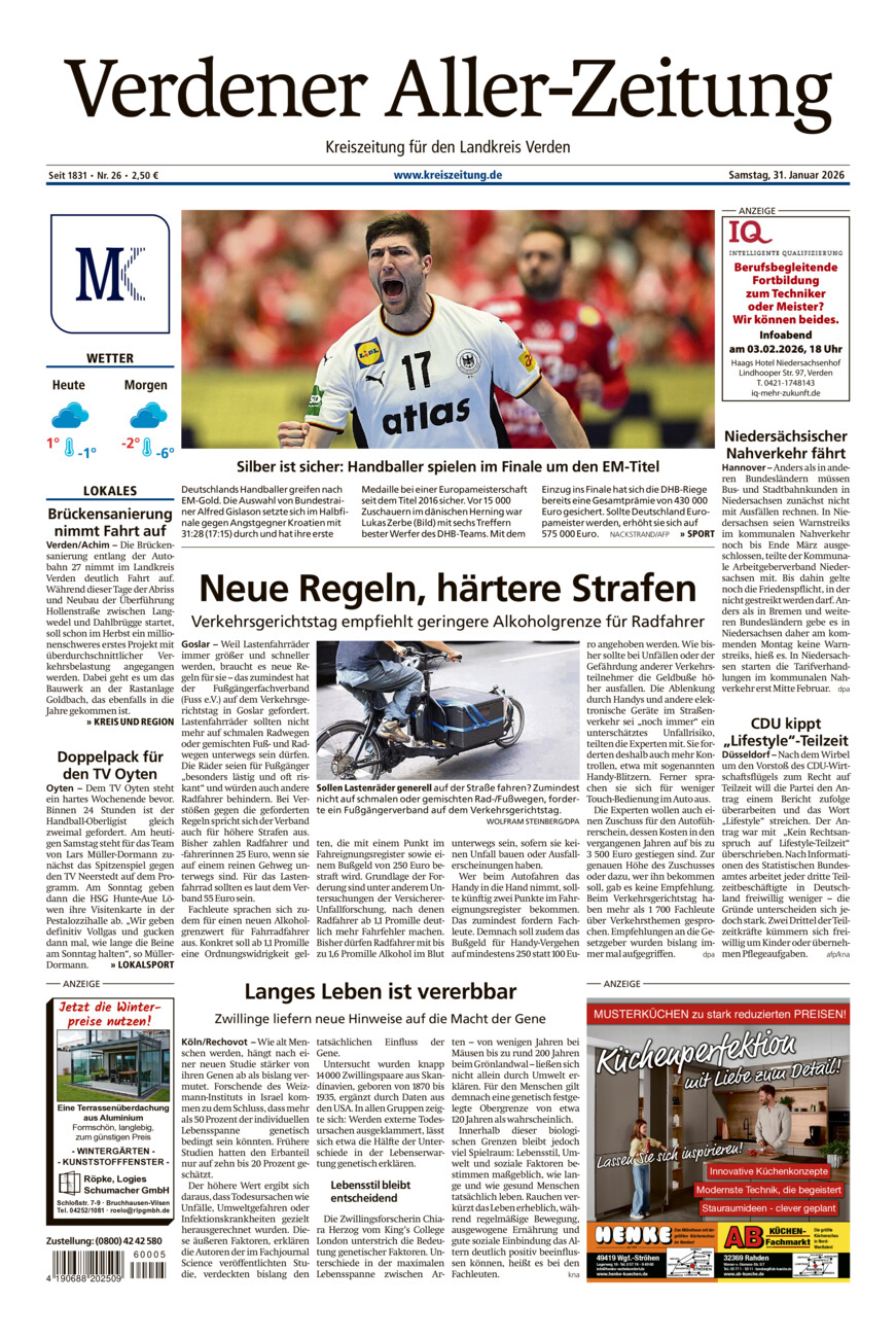 Verdener Aller-Zeitung vom Samstag, 31.01.2026
