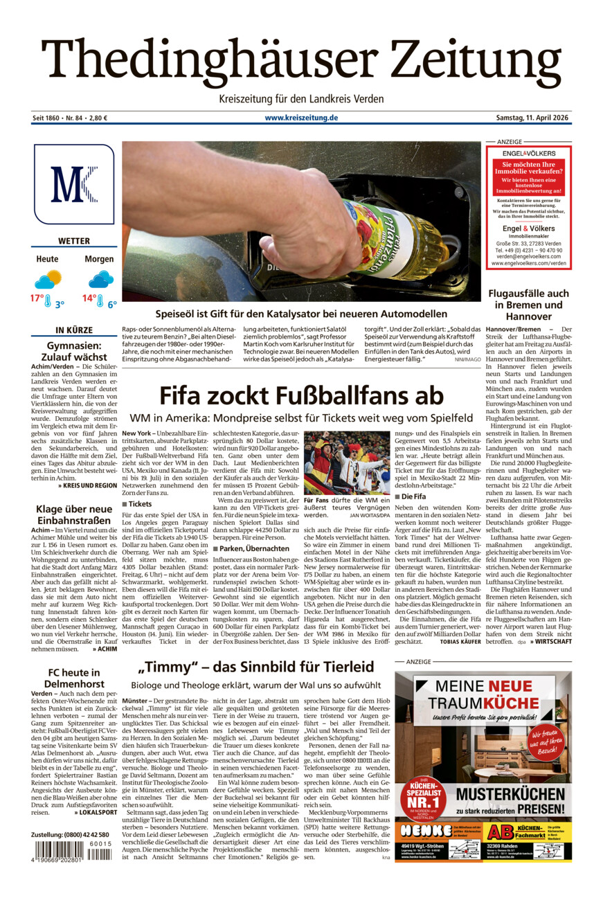 Thedinghäuser Zeitung vom Samstag, 11.04.2026