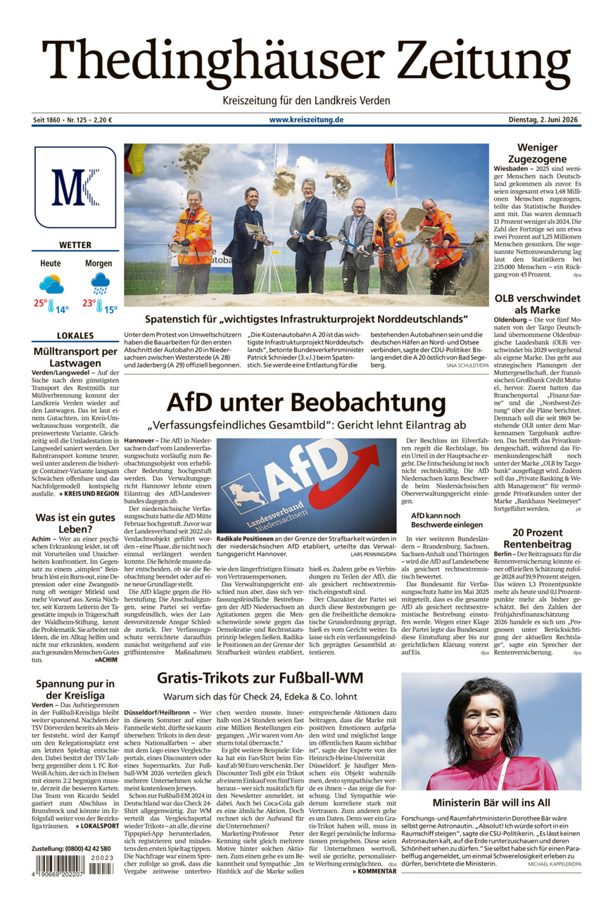 Thedinghäuser Zeitung vom Dienstag, 02.06.2026