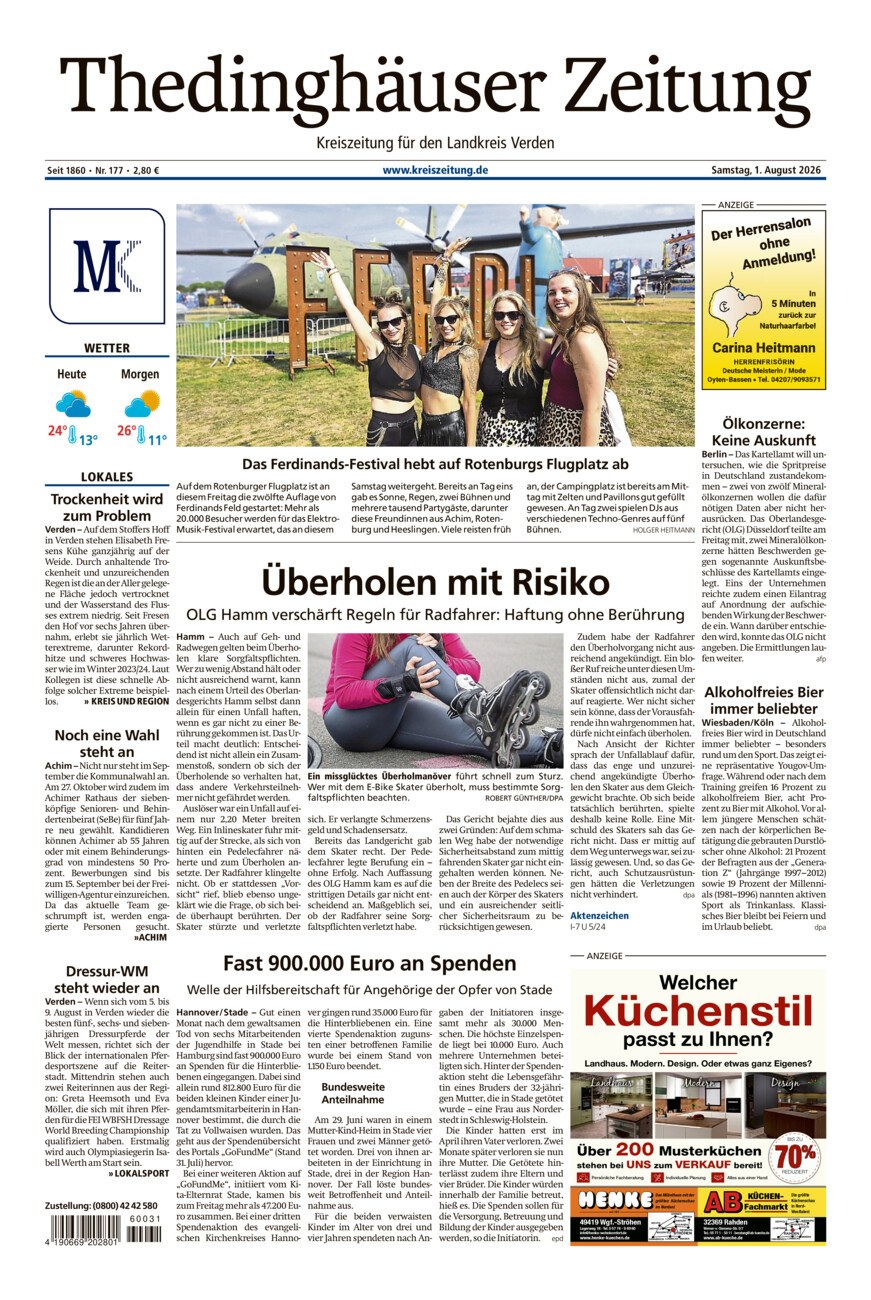 Thedinghäuser Zeitung vom Samstag, 01.08.2026