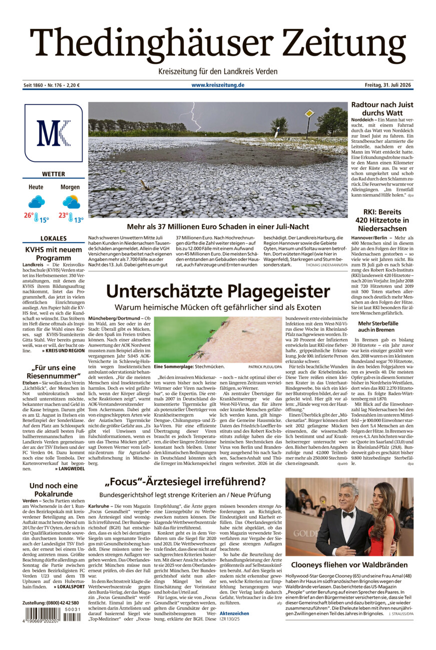 Thedinghäuser Zeitung vom Freitag, 31.07.2026
