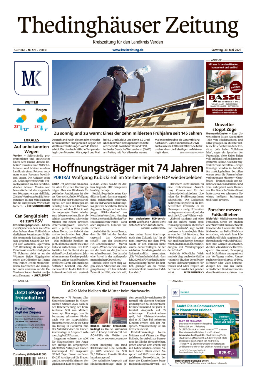 Thedinghäuser Zeitung vom Samstag, 30.05.2026