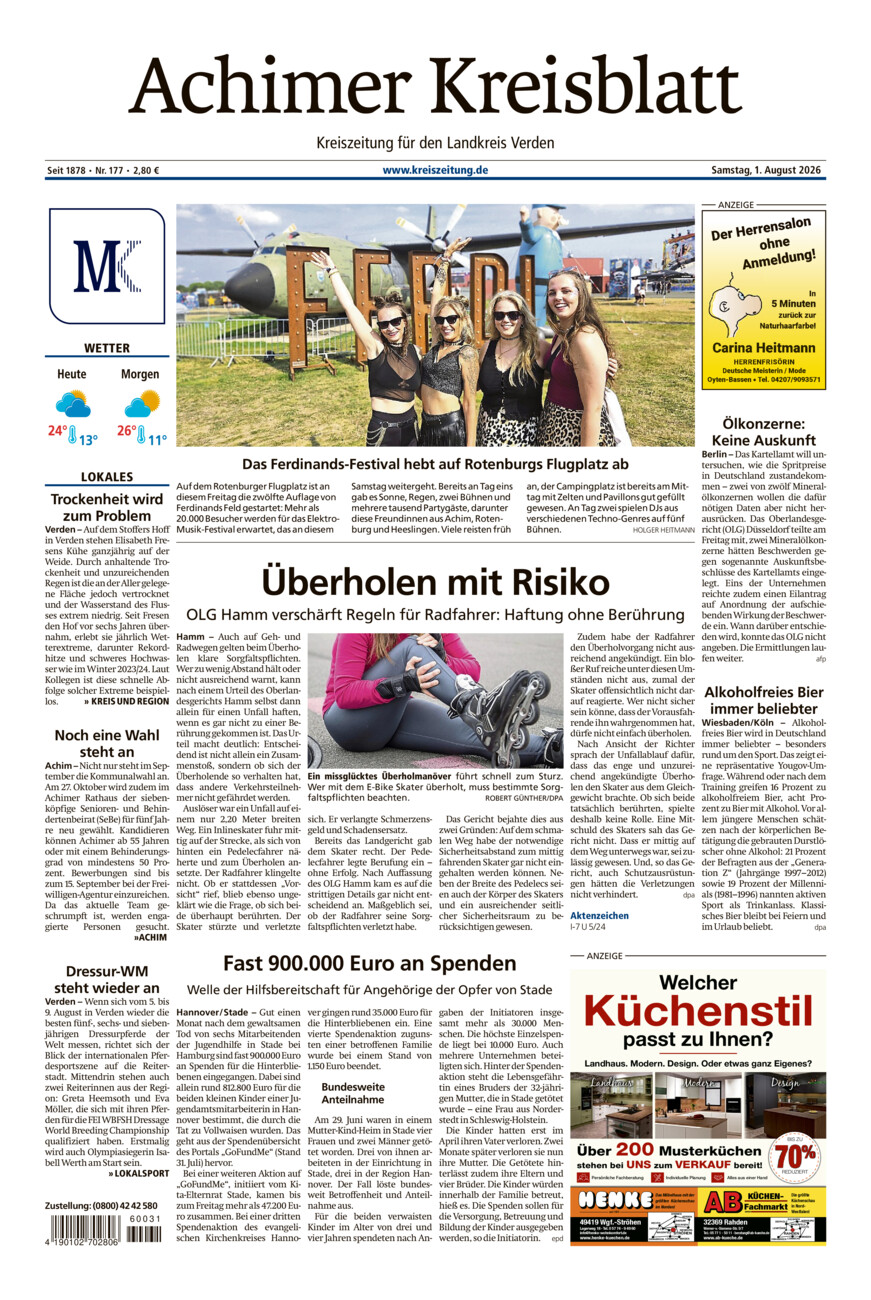 Achimer Kreisblatt vom Samstag, 01.08.2026