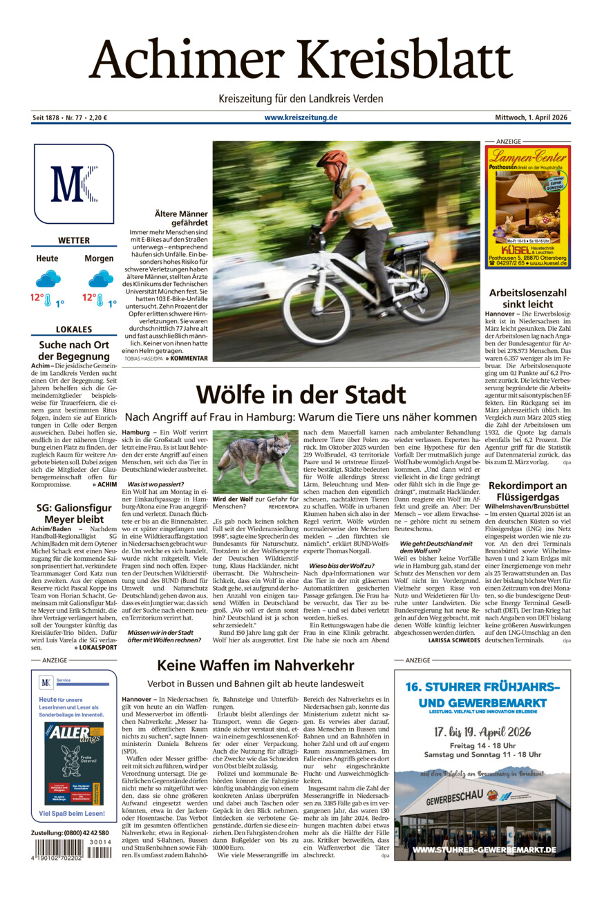 Achimer Kreisblatt vom Mittwoch, 01.04.2026